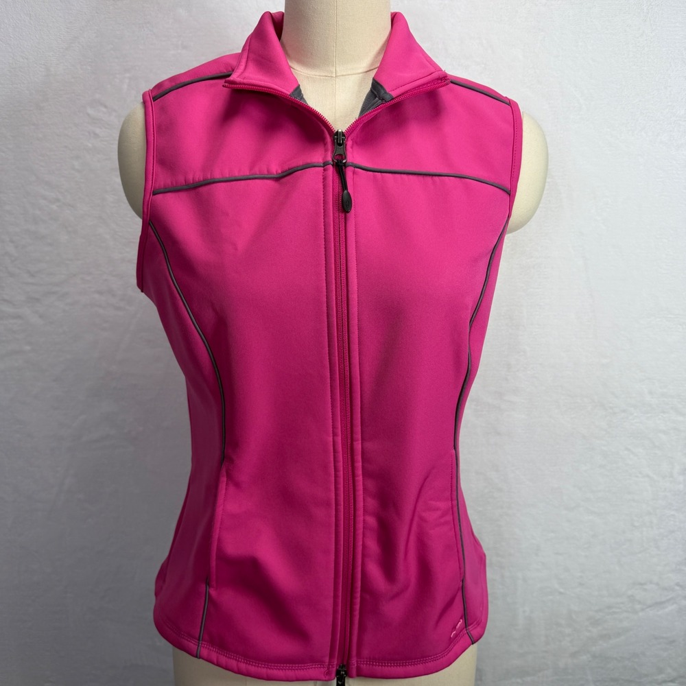 Champion Duo Dry Womens M Pink Full Zip Athletic Running Vest‎ Workout Exercise
